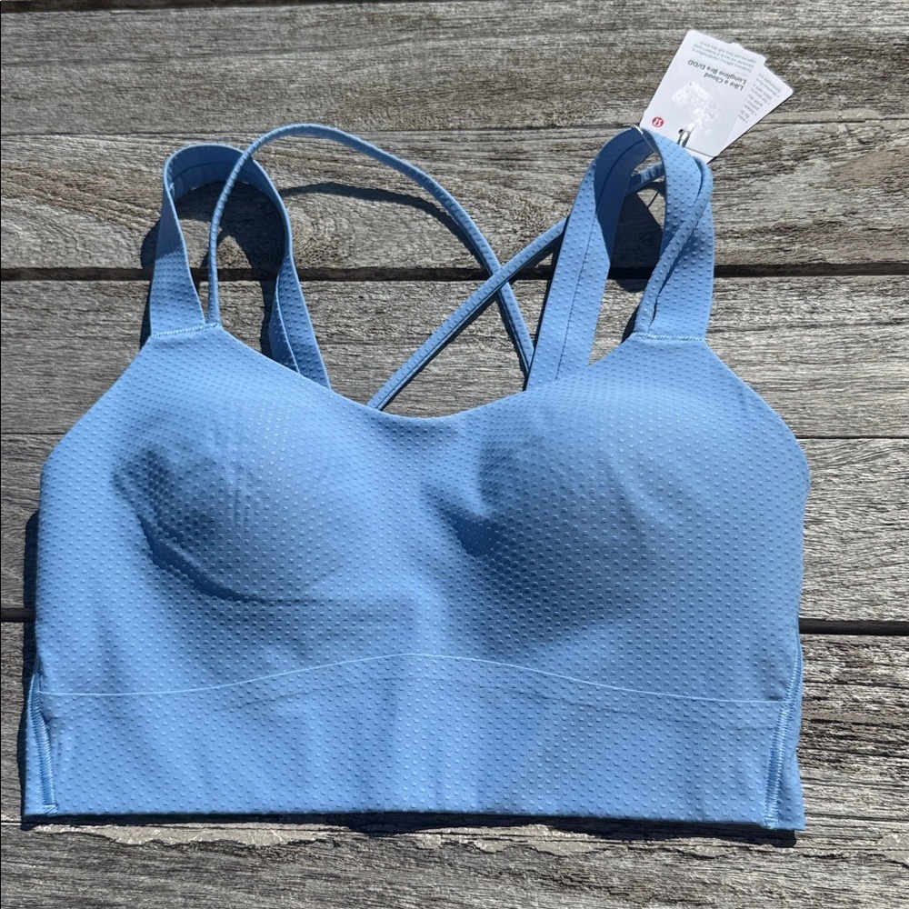 Lululemon Like a Cloud Longline Bra D/ DD Cup Dot Sinatra blue Bra size 4 NWT